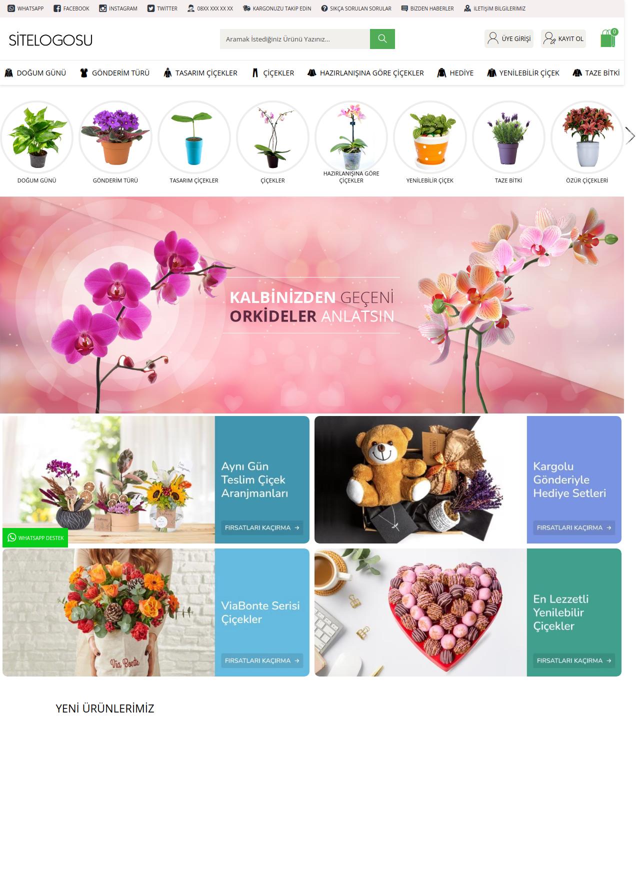 Çoklu Dil Çiçek Yazılımı Demo9