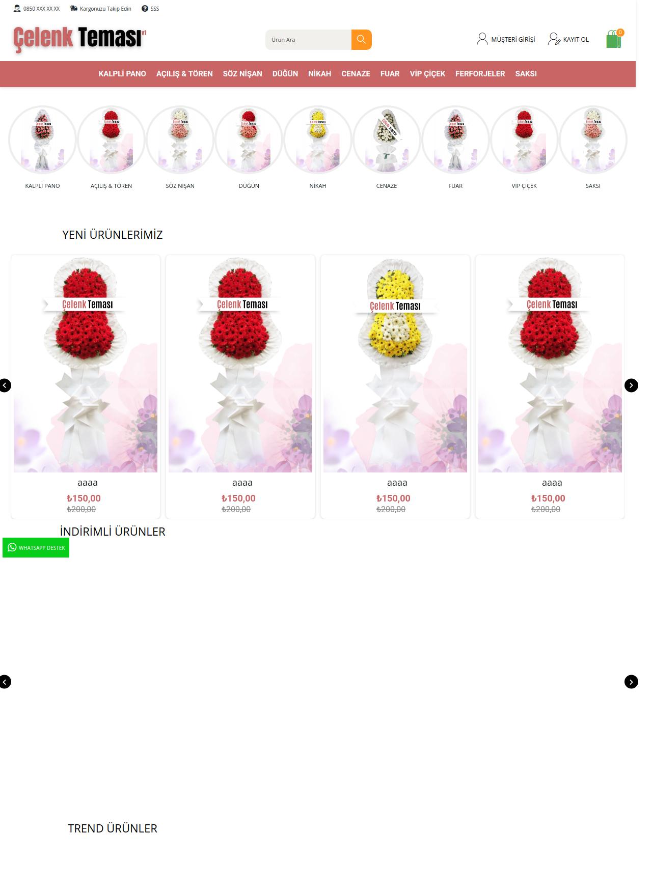 Çoklu Dil Çiçek Yazılımı Demo 11